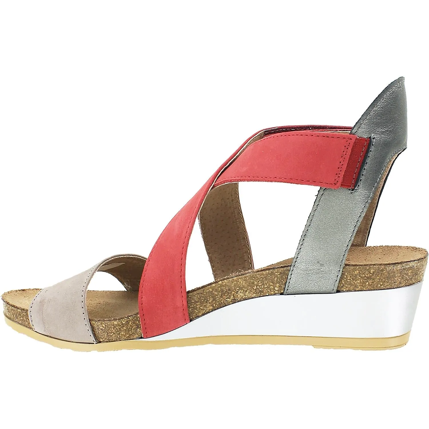 Women's Naot Vixen Stone/Brick Red/Sterling Nubuck/Leather