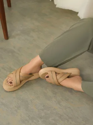 Womens "KEAWE" Crossover Casual Slippers