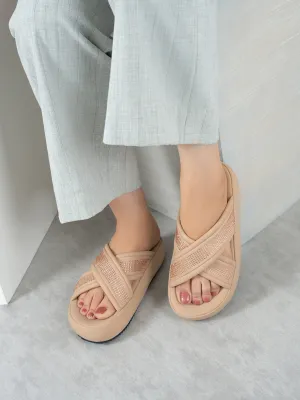 Womens "LUCIO" Crossover Casual Slippers