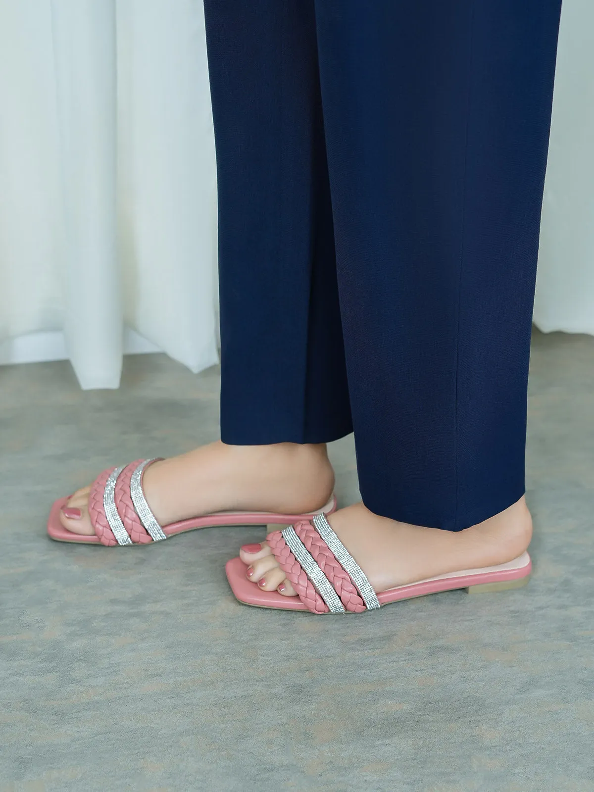 Womens "STEPCHIC" Flat Casual Slippers