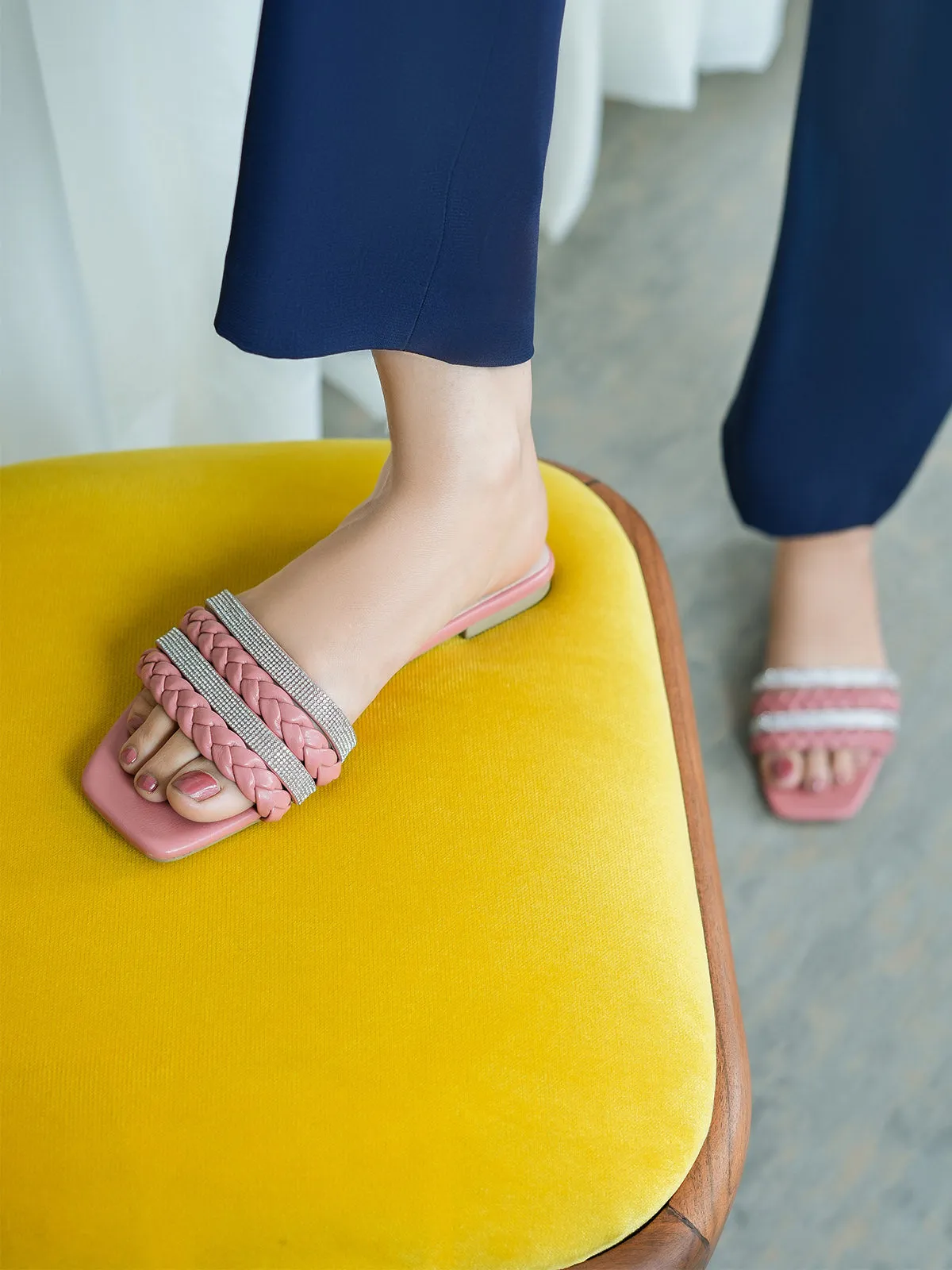 Womens "STEPCHIC" Flat Casual Slippers