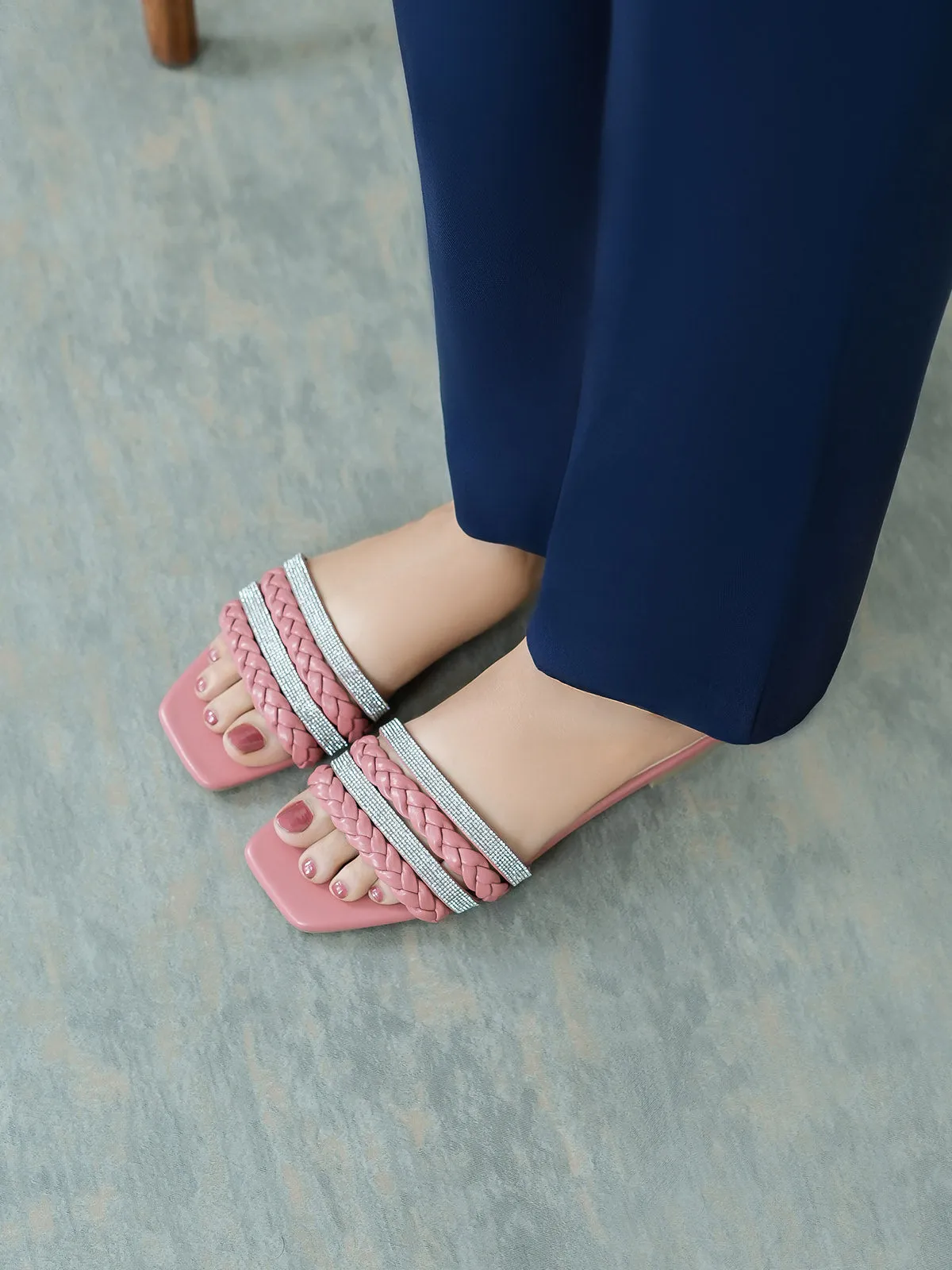 Womens "STEPCHIC" Flat Casual Slippers