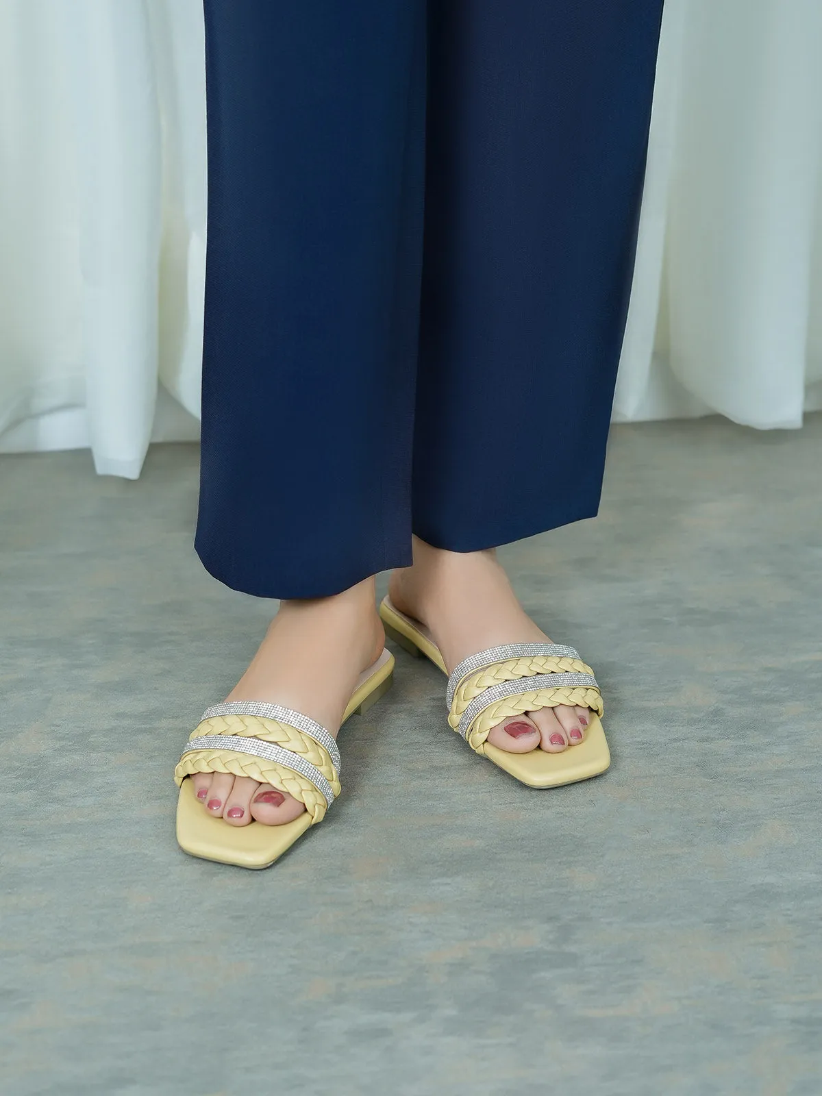 Womens "STEPCHIC" Flat Casual Slippers