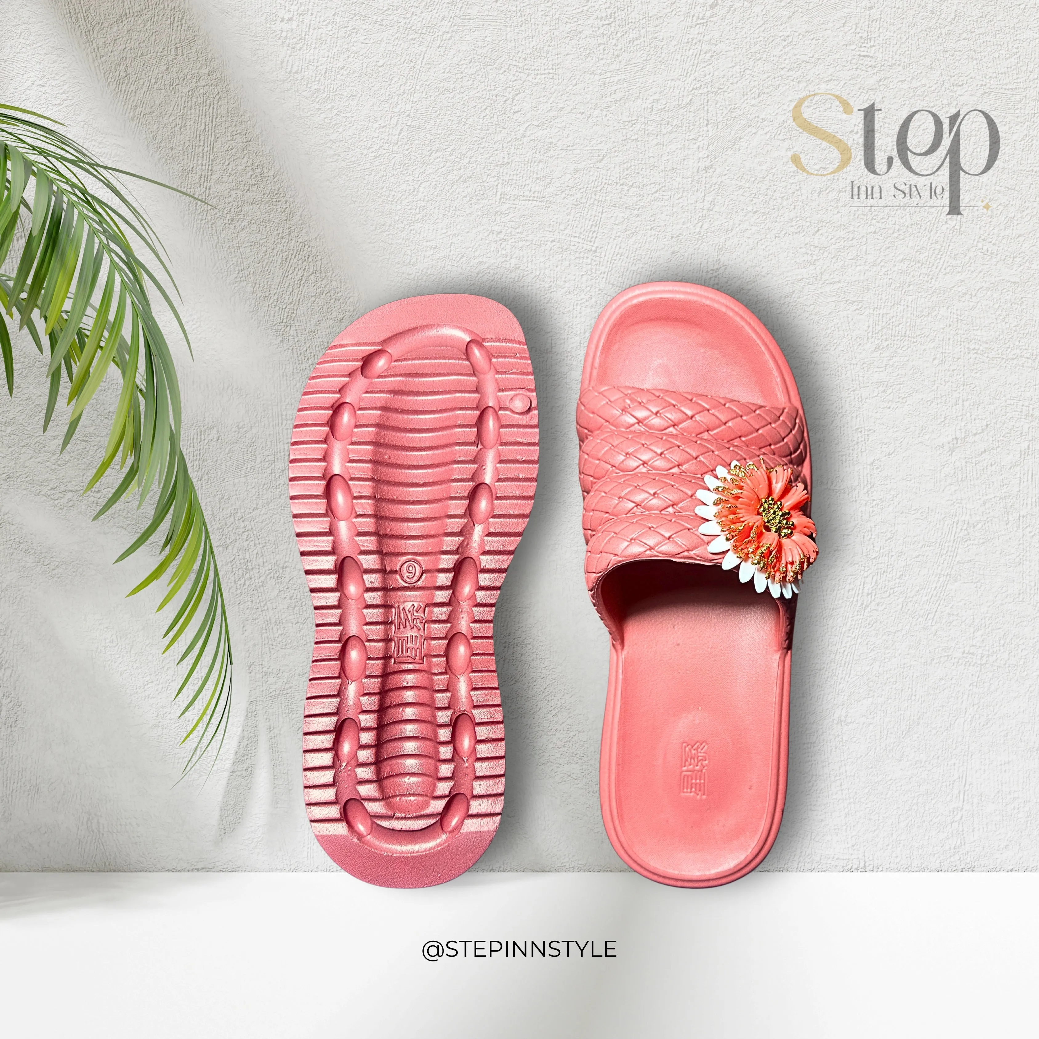 Women's Stylish EVR Material Slippers with Woven Design