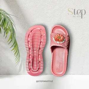 Women's Stylish EVR Material Slippers with Woven Design