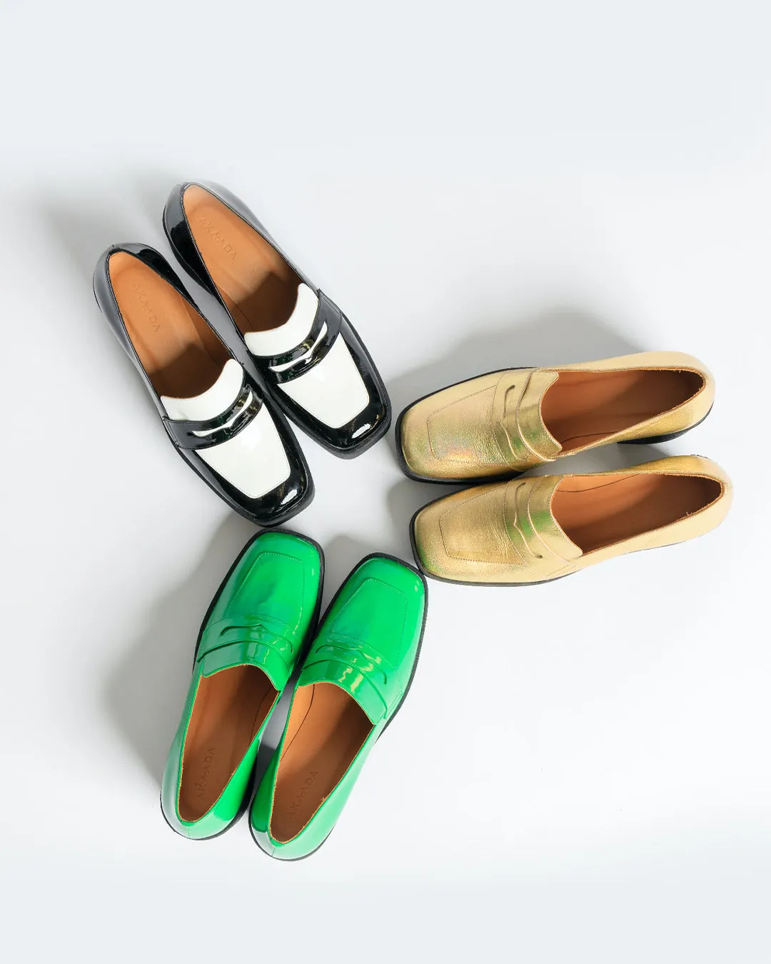 Yoko Gold Patent Leather Chunky Loafers