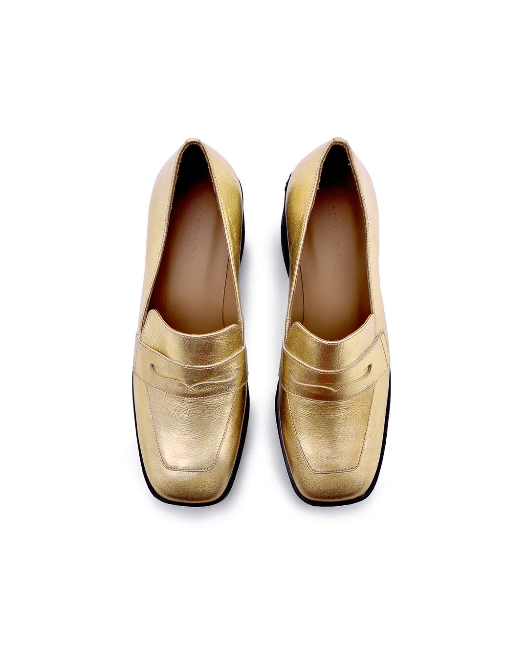 Yoko Gold Patent Leather Chunky Loafers